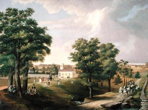 Ansicht des Schulhauses in Greens Farms von John Ludlow Morton