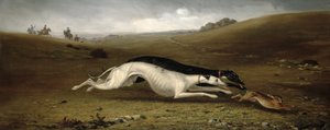 Hasenjagd in einer Landschaft, 1870