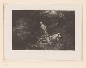 Adam und Eva beweinen Abel und Gott verflucht Kain (Illustrationen zur Bibel)