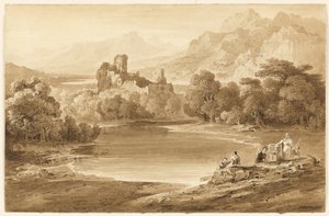 Landschaft mit einer Burgruine