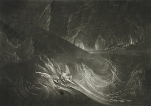 Luzifer auf dem brennenden See von John Martin
