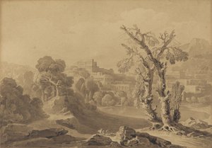 Unbetitelt: Klassische Stadt in einer Landschaft, 1816