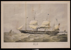 Das Dampfschiff Great Britain... Eigentümer Messrs Gibbs & Co... An die Menschen von Großbritannien und den Vereinigten Staaten von Amerika, Diese Platte ist respektvoll gewidmet...