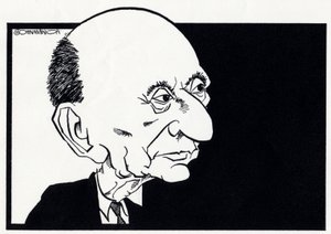 Arnold Schönberg - Karikatur von John Minnion