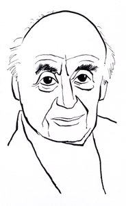 Berthold Goldschmidt, Karikatur von John Minnion