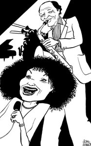 Cleo Laine und Sir John Dankworth Dame Cleo Laine, Lady Dankworth, geboren als Clementina Dinah Campbell von John Minnion