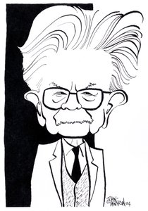 Elias Canetti, Karikatur von John Minnion