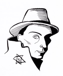 Felix Nussbaum, Karikatur von John Minnion