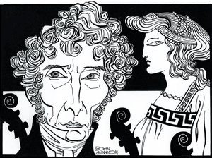 Luigi Cherubini mit Médée (Figur aus der gleichnamigen Opéra comique) von John Minnion