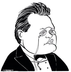 Max Reger - Karikatur des deutschen Komponisten von John Minnion