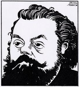 Modest Petrovich Mussorgsky, Karikaturporträt von John Minnion