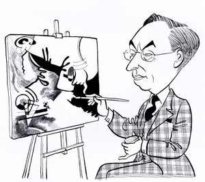 Wassily Kandinsky - Karikatur mit Staffelei von John Minnion