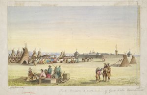 Fort Union & Verteilung von Waren an die Assiniboins