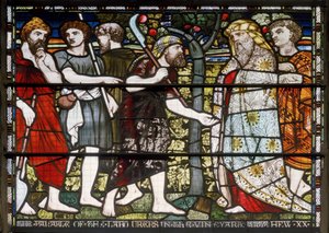 Paisley Abbey, Cottire & Co, zugeschrieben John Moyr Smith, Arbeiter im Weinberg, 1873 von John Moyr attr.to Smith