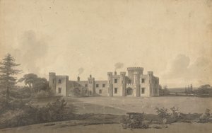 Entwurf für Knepp Castle, Sussex: Perspektive von John Nash