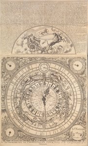 Astronomische und chronologische Uhr, die alle nützlichsten Teile eines Almanachs zeigt (Gravur) von John Naylor