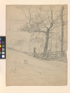 Studie für die alten Mühlen in Brookville von John Otis Adams