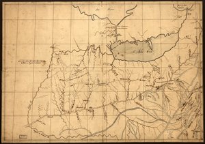 Händlerkarte des Ohio-Gebiets vor 1753 von John Patten