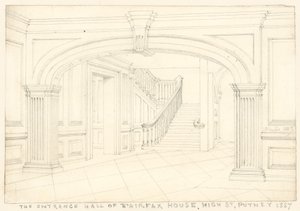 Die Eingangshalle von Fairfax House, High Street, Putney, London von John Phillipp Emslie