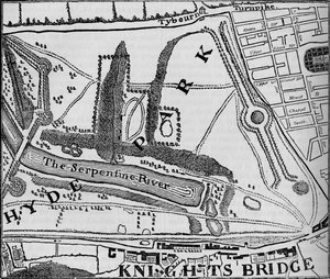 Karte von Hyde Park, London, 1748-1878
