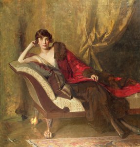 Gräfin Michael Karolyi, liegend auf einem Diwan, 1918 von John Quincy Adams