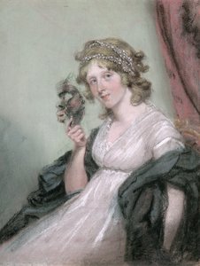 Eine Dame hält eine schwarze Maske, ca. 1795-80 von John Raphael Smith