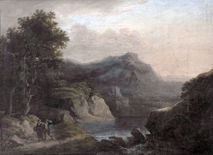 Bergszene mit einem See