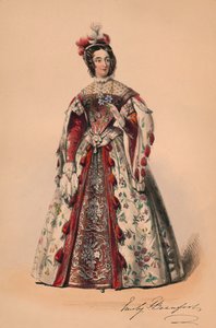 Emily Herzogin von Beaufort im Kostüm für Königin Victorias Kostümball, 12. Mai 1842, 1843
