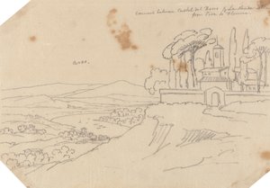 Kloster zwischen Castel del Bosco und La Strada Scala von John Robert Cozens