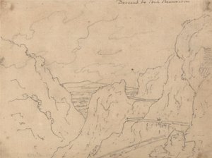 Abstieg zum Pont de Beauvoisin von John Robert Cozens