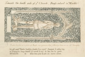Audley Denkmäler - "Thomas de Audley": Feder- und Tuschzeichnung, undatiert [?19. Jh.]