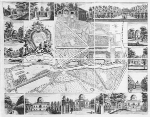 Chiswick House aus dem Plan von Chiswick, 1736 von John Rocque