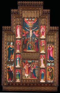 Entwurf für ein Reredos in der Holy Trinity Church, Florenz, im gotischen Rahmen von Bernini aus Florenz von John Roddam Spencer Stanhope