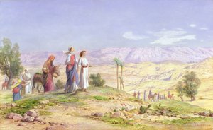 Die Heilige Familie nähert sich Jerusalem von Nazareth, 1878 von John Rogers Herbert