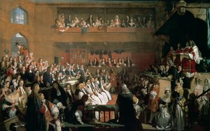 Der Prozess der sieben Bischöfe im House of Commons während der Herrschaft von James II von John Rogers Herbert