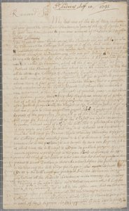 Ein Brief von John Row, einem Studenten in St. Andrews, an seinen Onkel, 1691