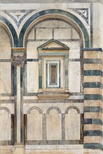 Das Baptisterium, Florenz: Studie des oberen Teils des rechten Fachs an der Südwestfassade von John Ruskin