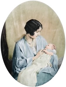 Königin Elizabeth mit Prinzessin Elizabeth im Jahr 1926, 1937 von John Saint Helier Lander