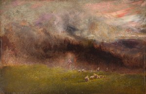 Schafe im Sturm von John Samuel Raven