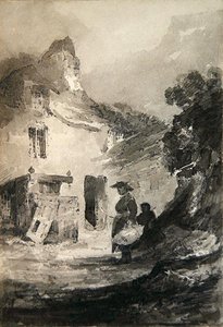 Ein altes Cottage in Dolgelly von John Sell Cotman