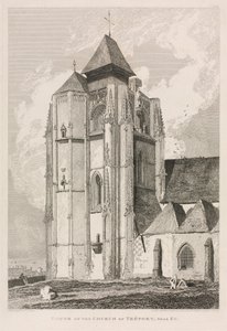 Architektonische Antiquitäten der Normandie (Bd. II), Pl. 66: Turm der Kirche von Tréport, nahe Eu von John Sell Cotman