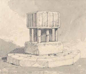 Taufbecken in der Kirche von Caister, Norfolk von John Sell Cotman