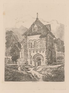 Liber Studiorum: Tafel 36, Kirche bei Durham von John Sell Cotman
