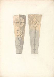 Studien von zwei Sargdeckeln aus (?) Norfolk Kirchen von John Sell Cotman