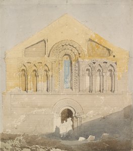 Westfront der Kirche von Castle Rising, Norfolk, frühes 19. Jahrhundert