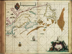 Eine Karte der Küste Amerikas von Neufundland bis Cape Cod von John Seller
