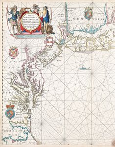 Eine Karte der Seeküsten von Neuengland, New Jersey, Virginia, Maryland und Carolina von Cape Cod bis Cape Hatteras von John Seller