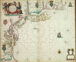 Eine Karte der Seeküsten von Neuengland, New Jersey, Virginia, Maryland und Carolina von Cape Cod bis Cape Hatteras von John Seller