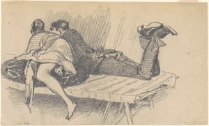 Paar auf einer Liege, ca. 1874-1877