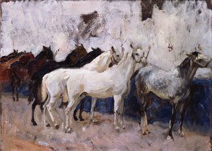 Pferde in Palma, Mallorca, Spanien, 1908 von John Singer Sargent